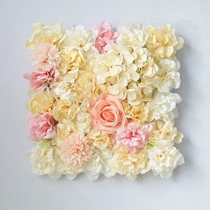 Flores decorativas de seda rosa 3d pano de fundo parede decoração de casamento painel de flores artificiais para decoração de casa cenários de festa chá de bebê