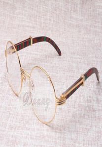 Round wood glasses Eyeglasses 7550178 Peacock color Wood Men and women glasses glasess Eyewear Size 5522135mm2619160