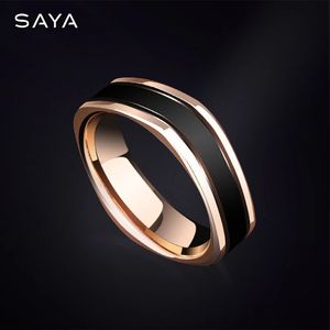 Men Ring Couple for Wedding Tungsten Rings 8mm Width Rose Gold Comfort Fit Customized 240102