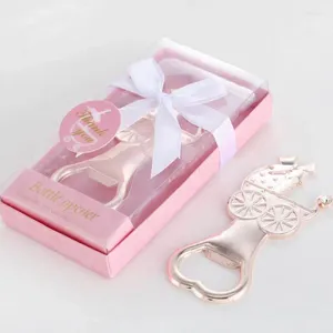 Party Favor 100PCS/Lot Baby Shower Gifts Boy Girl Birthday Giveaways Baptism Souvenirs Gold Metal Carriage Bottle Opener