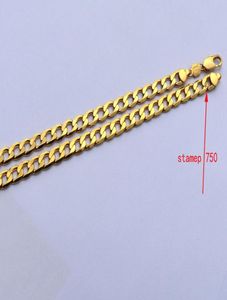 Pure 18 K Yellow Gold GF Necklace Solid Stamep AU750 236quot Curb Chain Necklace Solid Birthday Valentine Gift Valuable5401955