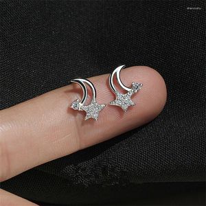 스터드 귀걸이 S925은 바늘 바늘 지르콘 스타 달을위한 Wome Kids Piercing Jewelry Gift EH619