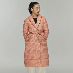 Women's Trench Coats 2024 Mid Length Thickened Cotton Suit Polo Fashion Coat