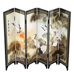 Chinese Lacquer Painting Beautiful Folding Screen Songhe pattern3939045