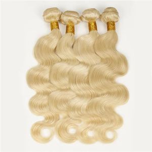 Splaty peruwiańskie fala ciała miód blond dziewicze włosy 4pcs działka 832 cala 7a Virgin Brazylijska nieprzetworzone ludzkie włosy blond Virgin Hair