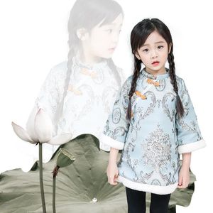 Vestidos meninas vestidos de 2018 roupas de ano novo cheongsam estilo chinês estilo quente meninas de manga longa vestidos de princesa de inverno CLO