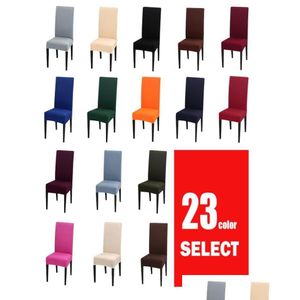 Stuhlhussen Einfarbig Er Spandex Stretch Elastic Slipers Ers Weiß für Esszimmer Küche Hochzeitsbankett El5049402 Drop Deliver Dhryj