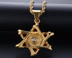 Fashion Hip Hop Jewelry Star of David Pendant Necklace Stainless Gold Plated With 60cm Chain For Men Nice Lover Gift Rapper Access9213842