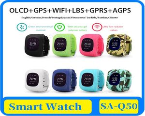 Q50 OLED Kids039 GPS Watch SOS Call Kids Smart Clock Children Zegar Lokalizacja