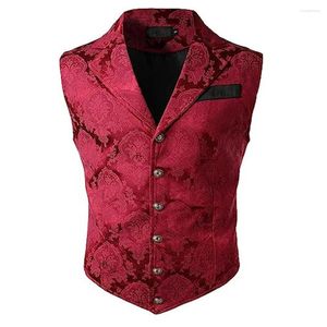 Mäns västar Mens midja Toppar smart kostym Vest Casual Wedding Decorative Mönster bekvämt