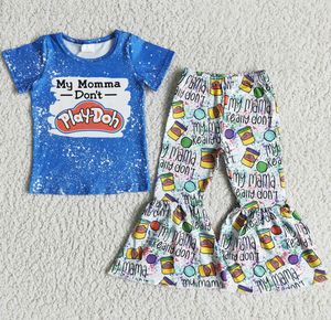 Boutique Kids Clothing Girls Sets Fashion Toddler Baby Girl Clothes Short Sleeve Bell Bottom Outfits Spring Summer High Qualiy Kid3922759