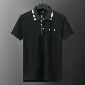 Camisa polo de golfe masculina verão stritching shorts manga polo roupas de negócios luxo masculino camiseta marca polos letras no peito bordado tamanho M-XXXL