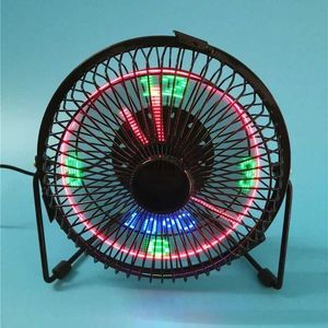 6 wentylatorów przenośny mini pulpit USB Mini Desktop Temperatura LED Wyświetlacz Temperatura Mały zegar Luminous Table Fan Noc Light YQ240104