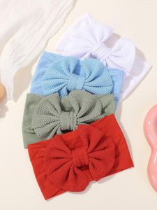 Acessórios de cabelo 4 pc bebê headband nylon crianças crianças elástico para menina nascida princesa bowknot bonito atacado