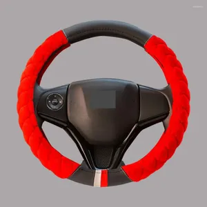Capas de volante capa resistente ao desgaste curto pelúcia inverno carro macio