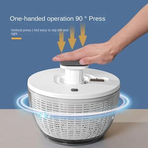 Press Vegetable Dehydrator Fruit Dryer Household Large Capacity Kitchen Gadgets and Accessories Drain Salad Basket 240104