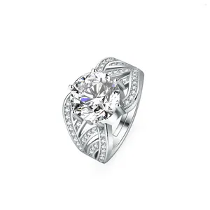 Anelli a grappolo 3 carati Moissanite Gioielli da donna Zircone Oro bianco Rosa Argento sterling 925 Vintage per le offerte del Black Friday 2024