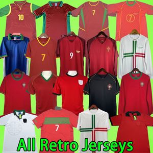 1998 Portugal jersey # 7 FIGO Dimas Couto Sousa Portugal RETRO Fußball Trikot 1998 klassische Camicia Fußball Trikot Vintage Camisa de Futebol Home dunkelrot