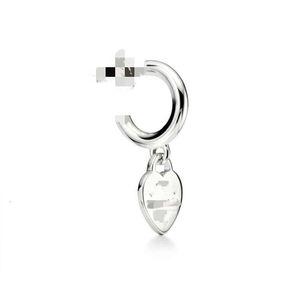 Designer 925 Silver Heart Diamond Heart Tag Pendant Earrings Precision Fashion Versatile Women's Earrings