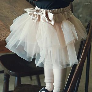 Calças saia inverno coreia meninas menina crianças roupas de veludo leggings arco nó malha fio simples cintura elástica solod 2024