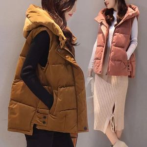 Gilet Giacca Gilet Gilet genuino Gilet corto da donna Autunno Inverno Piumino in cotone Imbottito sciolto da Gilet in cotone Gilet imbottito Chaleco Mujer