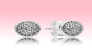 CZ Diamond Pave Stud Earring Women Mens 925 Silver Fashion Jewelry With Original Box för Summer Earrings Sets9342195