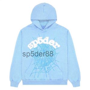 Sweatshirts Men's Spider Hoodie Sky Blue SP5der män kvinnor 1 Hip Hop Young Thug Sp5ider Hoodies World Wide 555555 Print Pullover RCJT001 P3NG P3NG
