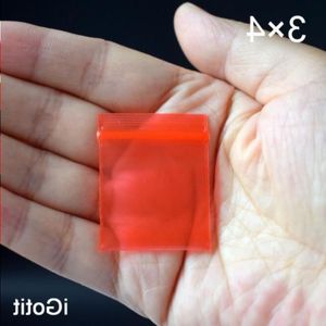 100 pezzi di spessore trasparente piccoli sacchetti di plastica Baggies Zip chiusura con zip richiudibile trasparente sacchetto di plastica per alimenti 3 * 4cm20 colore seta chiusura lampo B Dbhn