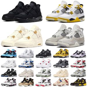 Jumpman 4 Homens Mulheres Basquete Sapatos Criados 4s UNC Black Cat University Blue The Cactus Branco Cinza Mens Pure Royalty Homens Esporte Sapatilhas Eur 36-47