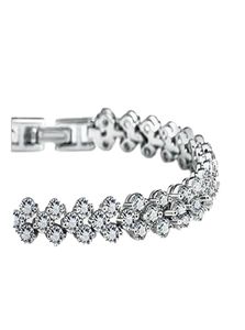 Tennis Luxus Österreich Glänzende Kristall Armbänder Echtes 925 Sterling Silber Charms Armband Zirkon Diamant Römischen Tennis Link Brace7231960