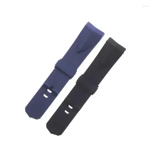 Watch Bands For Kun Lunlun Admiral Silicone Strap Black Blue 22mm Tape Accessories Men