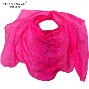 Scen Wear Silk Belly Dance Veil Shawl Scarf Solid Color Practice Performance 250/270 114 CM Rekvisita