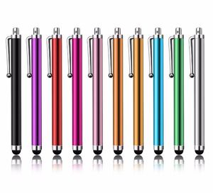 Hoge Kwaliteit Lange Capacitieve Scherm Metalen Stylus Touch Pen Met Clip Voor Iphone IPadMini IPadIPod Touch9983737