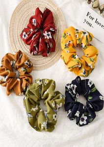 Spring Flower Headbands Hair Scrunchies Ponytail Holder Soft Stretchy Hair Ties Vintage Elastics Bands for Girls Accessories5344758