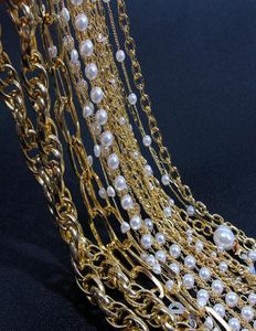 Nuovo colore oro metallo imitazione perla catena lunga catene per occhiali per le donne maschera per il viso cordino supporto antiscivolo corda per il collo gioielli3074952