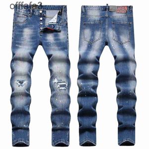 Jeans roxo calça masculina 2024 outono nova moda de rua jeans tendência pintura magro ajuste pés pequenos meados cintura calças