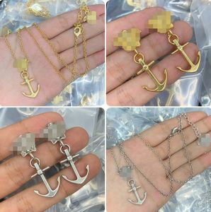 Hip Hop Fashion Personality Boat Anchor Pendant Necklace Pirate Dominant Earrings Male female design couple students Gift New Designer Jewelry