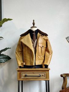 Tailor Brando Italian Uncoated Batik Cowhide 50% Wool Lining Custom TALON Zip Army Aviation Flight Suit B2 Jacket 240103