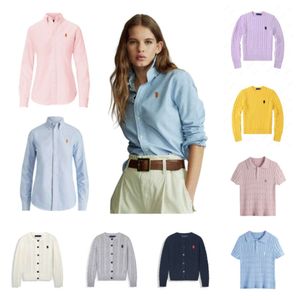 Woman Round neck and V-neck Sweater Designer Luxury Ralphs Polos Classic Coat Fashion RL Small Horse Logo Embroidery Knitwear Laurens Button Knitting A7688