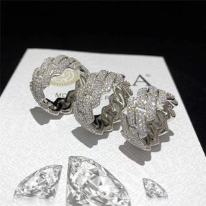 Anéis de banda personalizados hip hop 925 prata esterlina vvs moissanite estilo mais recente anéis de diamante masculino gelado anel banhado a ouro jóias cubanas
