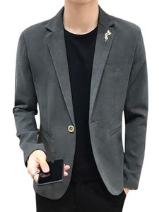 Ceketler Yeni Marka Erkekler Blazers Bahar İngiliz Tarzı Katı Yüksek Kalite Erkek İnce İş Rahat Blazer Ceket Erkekler Ceket Dış Giyim