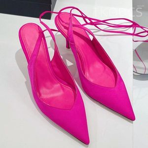 Sandals Sexy High Heels Women Closed Pointed Toe Ankle Lace Up Pumps Summer Runway Shoes Woman Stiletto Sandalias Mujer