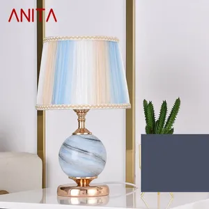 Table Lamps ANITA American Style Lamp LED Creative Glass Dimming Desk Bedside Light Decor For Modern Home Living Room Bedroom