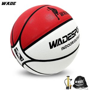 WADE Original Cute Dual Color Spirit PU Leather ball for Indoor and Outdoor Adult Basketball size 7 240103