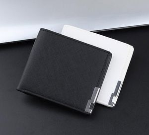 Dhl50pcs carteiras masculinas pu simples leve fina decoração de metal multifuncional suporte para cartão de crédito cruzado de negócios