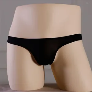 Unterhosen Herren Sexy Low-Waist Seamless Sheer See-Through Thong Bulge Pouch Unterwäsche Slips Höschen Dünnschliff Atmungsaktiv