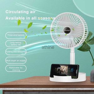 Electric Fans Desktop Foldable Retractable Small Fan Mini Portable Charging USB Home Low Noise High Duration Standby Mini Electric Fan YQ240104