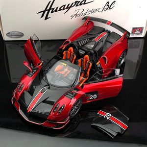 1 18 Pagani Huayra BC Legierung Sportmodell Druckguss Metall Rennwagen Fahrzeuge Modellsammlung Sound Licht Simulation Kinderspielzeug Geschenk 240103