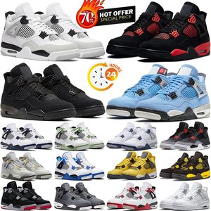 Jumpman 4 4S basketskor för män kvinnor och röda åska pine grön militär svart katt vit oreo segel Seafoam University Blue Bred Mens Womens Sports Sneakers