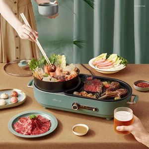 Decoratieve Beeldjes 220V Elektrische Rookloze Barbecue En Pot Thuis Multifunctioneel Fornuis Bbq Grill Bakplaat Partey Supply 1600W